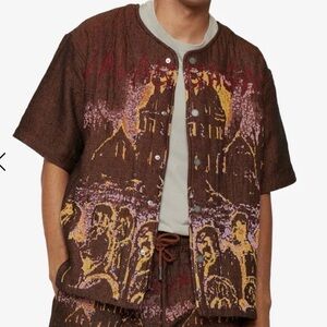 Valabasas Men's Brown Artistic Casual Shirt